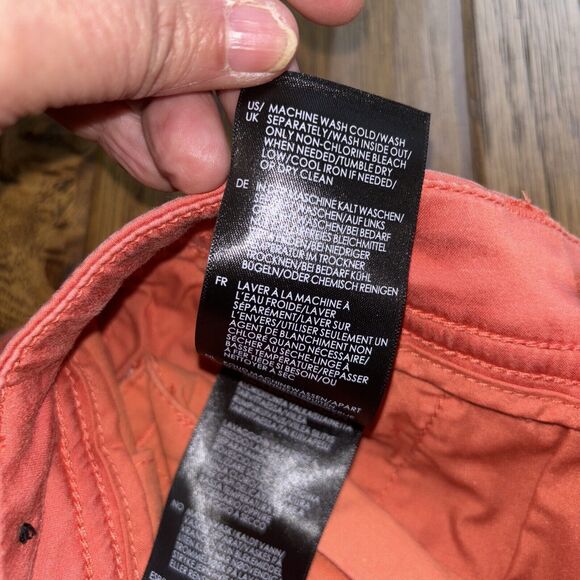 Liverpool Los Angeles Women Shorts Pumpkin Zip Pockets 4/27 Buttons Cotton Blen - Picture 10 of 11